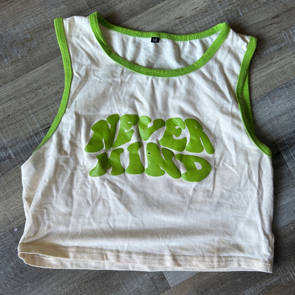 Kids Sleeveless Top with Green Trim